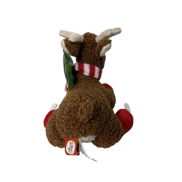 Gigglescape 7" Soft Plush Christmas Reindeer With Scarf & Ice Skates Brown - Picture 8 of 13